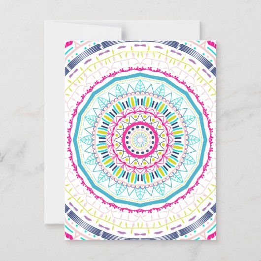 buntes Mandala Magneteinladung (Vorderseite)