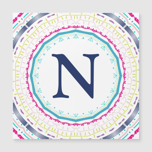 buntes Mandala Magneteinladung (Vorderseite)