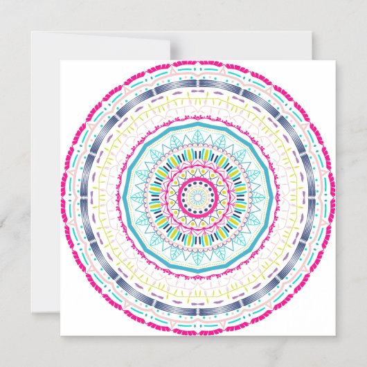 buntes Mandala Magneteinladung (Vorderseite)