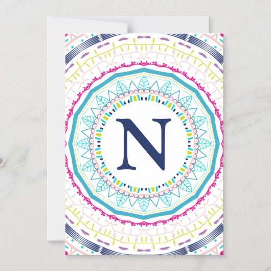 buntes Mandala Magneteinladung (Vorderseite)