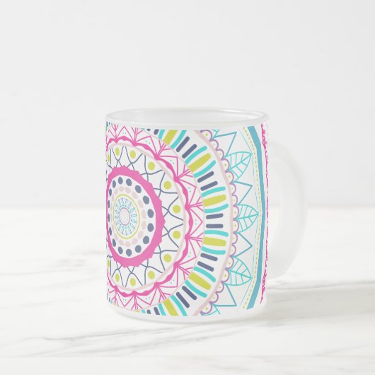 buntes Mandala Mattglastasse (VorderseiteRechts)