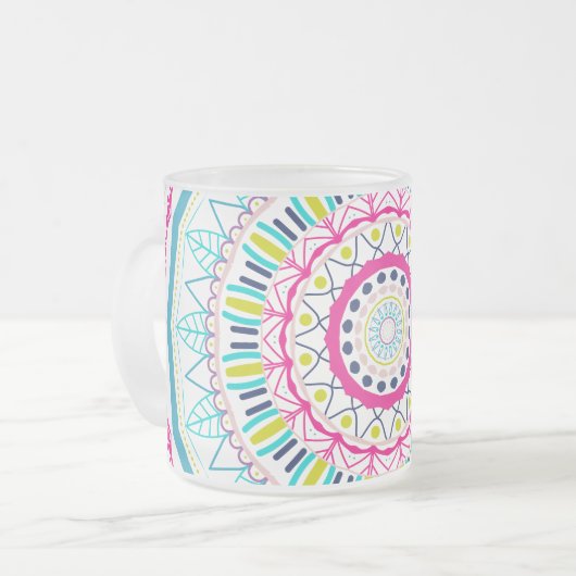 buntes Mandala Mattglastasse (Vorderseite Links)
