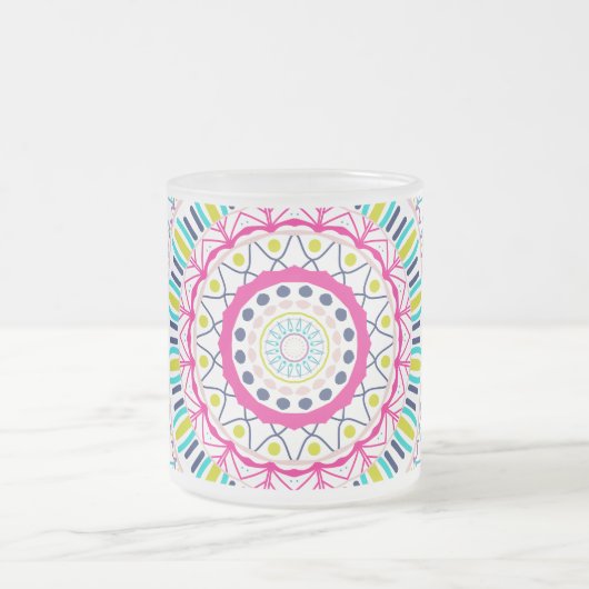 buntes Mandala Mattglastasse (Mittel)