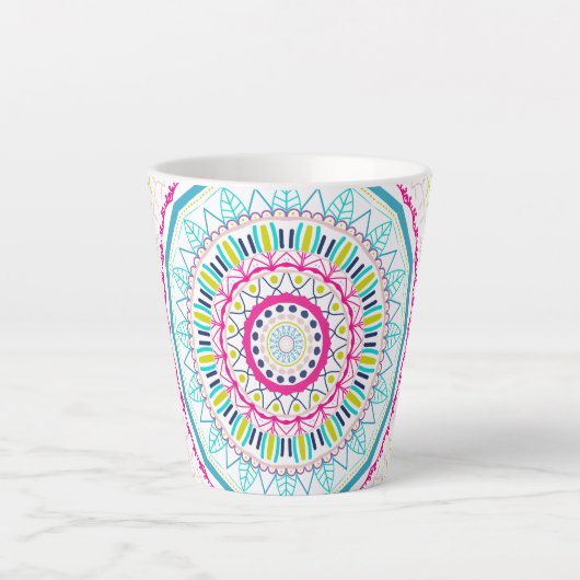 buntes Mandala Milchtasse (Vorderseite)