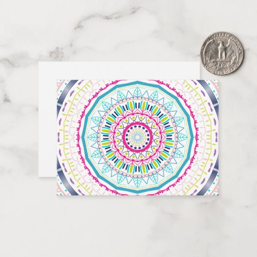 buntes Mandala Mitteilungskarte (Vorderseite/Rückseite Beispiel)