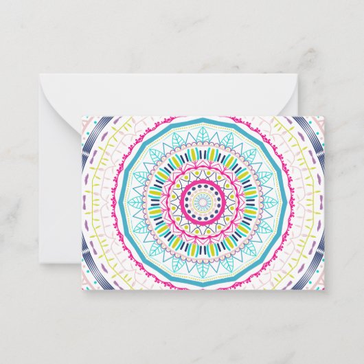 buntes Mandala Mitteilungskarte (Vorderseite)
