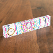buntes Mandala Namensplakette (Seite)