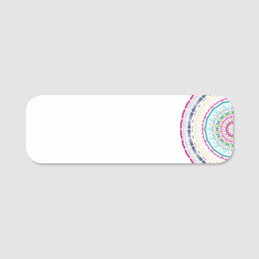 buntes Mandala Namensschild (Vorderseite)