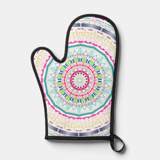 buntes Mandala Ofenhandschuh (Vorderseite)