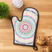 buntes Mandala Ofenhandschuh (Oben unten)
