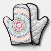 buntes Mandala Ofenhandschuh (Vorderseite/Rückseite)