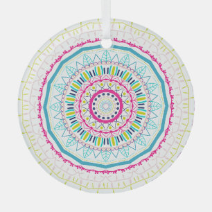 buntes Mandala Ornament Aus Glas