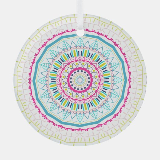 buntes Mandala Ornament Aus Glas (Vorderseite)