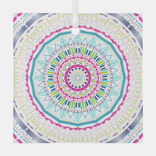 buntes Mandala Ornament Aus Glas (Vorderseite)