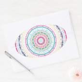 buntes Mandala Ovaler Aufkleber (Umschlag)