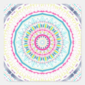 buntes Mandala Quadratischer Aufkleber (Vorderseite)