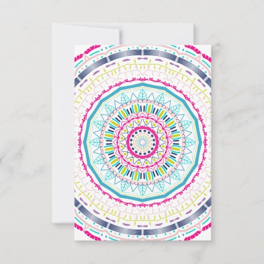 buntes Mandala RSVP Karte (Vorderseite)