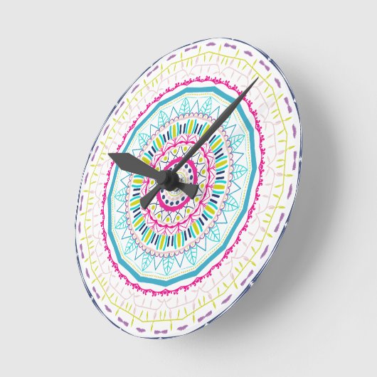 buntes Mandala Runde Wanduhr (Winkel)