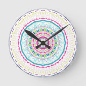 buntes Mandala Runde Wanduhr (Vorderseite)
