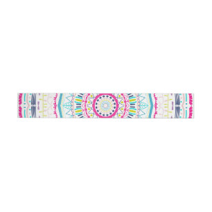 buntes Mandala Rundum-Adressaufkleber