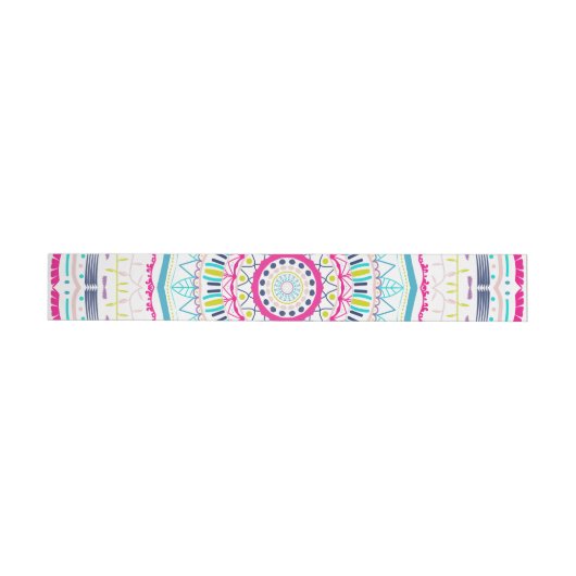 buntes Mandala Rundum-Adressaufkleber (Person)