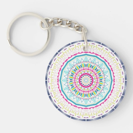 buntes Mandala Schlüsselanhänger (Vorderseite)