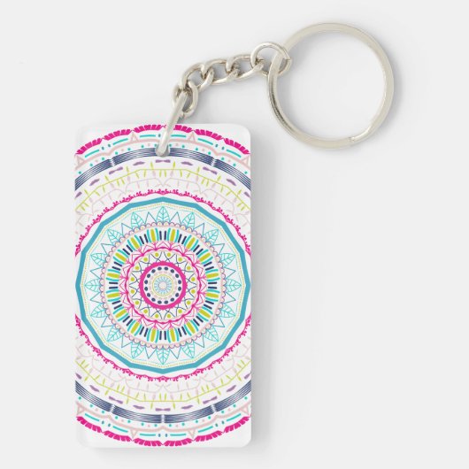 buntes Mandala Schlüsselanhänger (Rückseite)