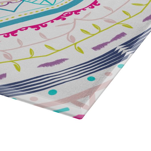 buntes Mandala Schneidebrett (Ecke)