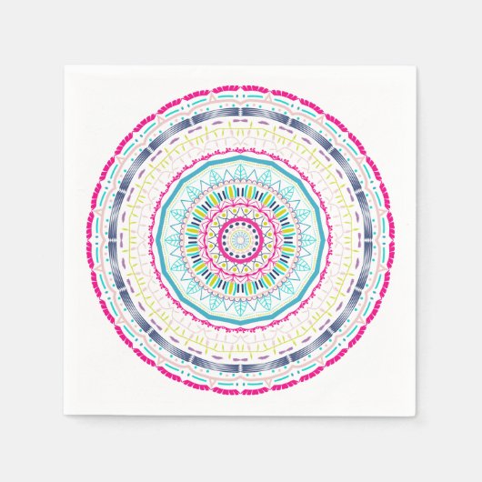 buntes Mandala Serviette (Vorderseite)