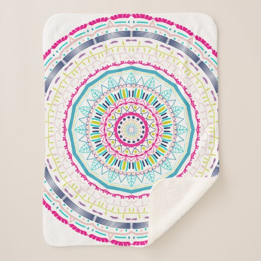 buntes Mandala Sherpadecke (Vorderseite)