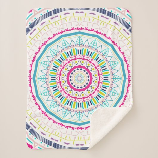 buntes Mandala Sherpadecke (Vorderseite)