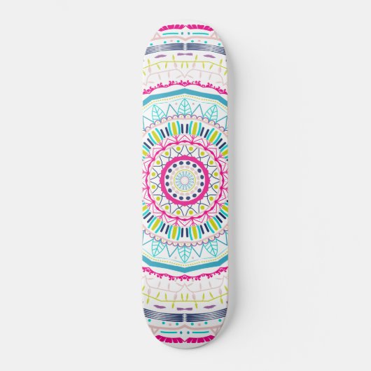 buntes Mandala Skateboard (Vorderseite)
