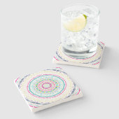 buntes Mandala Steinuntersetzer (Seitenansicht)