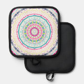 buntes Mandala Topflappen (Vorderseite/Rückseite)