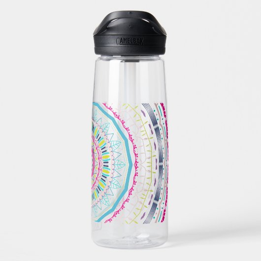buntes Mandala Trinkflasche (Rückseite)