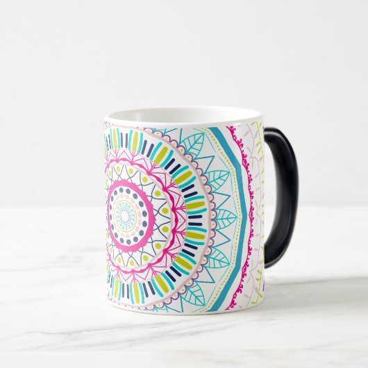 buntes Mandala Verwandlungstasse (VorderseiteRechts)
