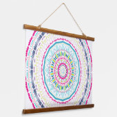 buntes Mandala Wandteppich Mit Holzrahmen (Gewinkelt)