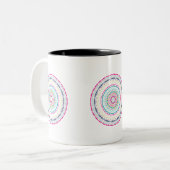 buntes Mandala Zweifarbige Tasse (Vorderseite Links)