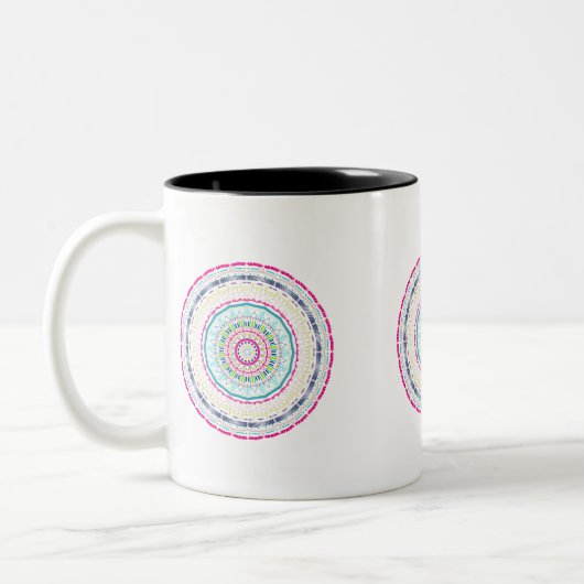 buntes Mandala Zweifarbige Tasse (Links)