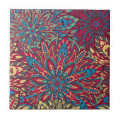 Buntes Mandalamuster Fliese (Vorderseite)