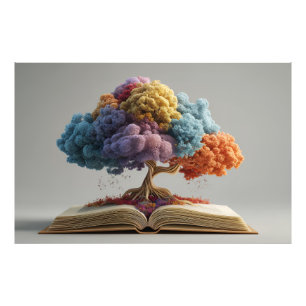 Buntes Märchenbaum-Fantasieblühen Fotodruck