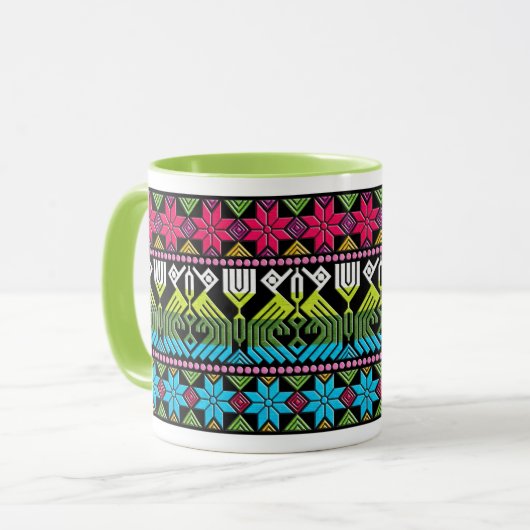 Buntes Mayamuster Tasse (Vorderseite Links)