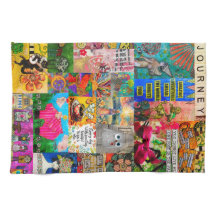 Buntes Media Pop Art Reise Collage Küchentuch