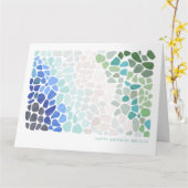 Buntes Meerglas zum Geburtstag Karte (Gelbe Blume)