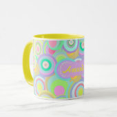 Buntes mehrfarbiges Namensmonogramm Tasse (Vorderseite Links)
