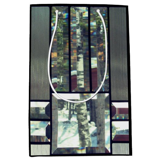 Buntes metallisches Aussehen aus geschliffenem Gla Mittlere Geschenktüte (Vorderseite)