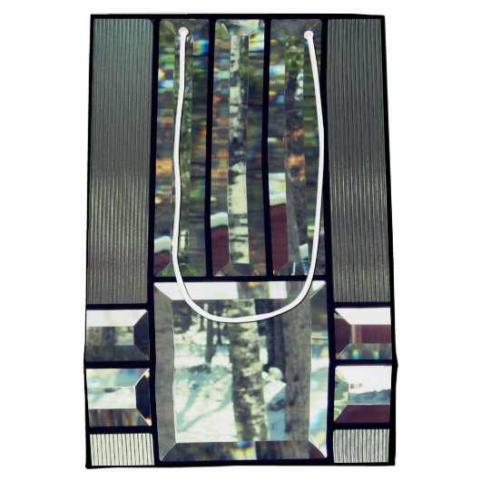 Buntes metallisches Aussehen aus geschliffenem Gla Mittlere Geschenktüte (Rückseite)