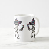 Buntes mexikanisches Skelett Kaffeetasse (VorderseiteRechts)