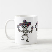 Buntes mexikanisches Skelett Kaffeetasse (Links)