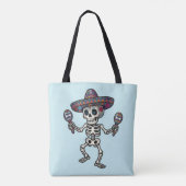 Buntes mexikanisches Skelett Tasche (Rückseite)